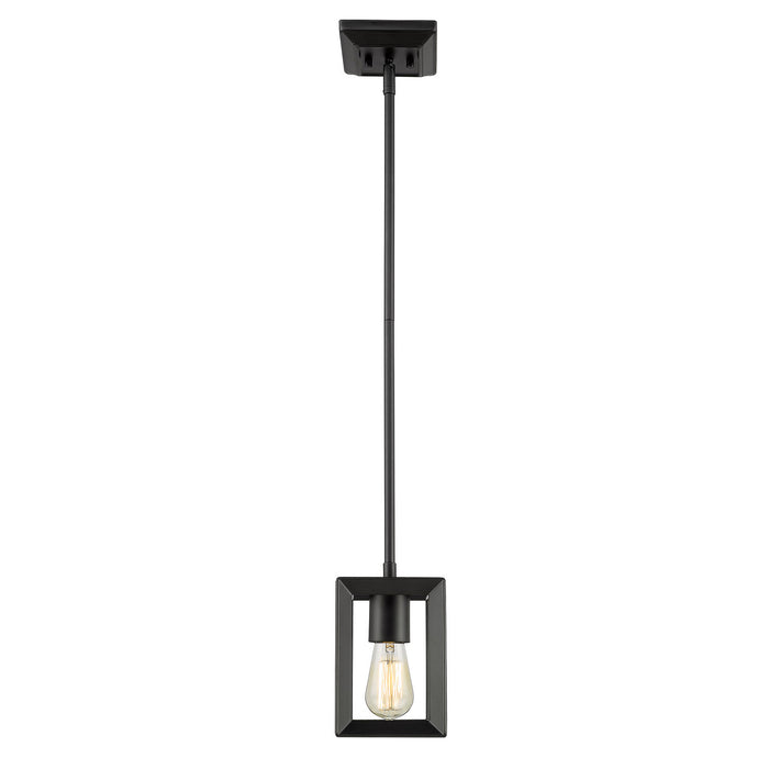 Golden 2073-M1L BLK One Light Mini Pendant, Matte Black