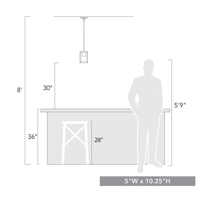 Golden 2073-M1L BLK One Light Mini Pendant, Matte Black
