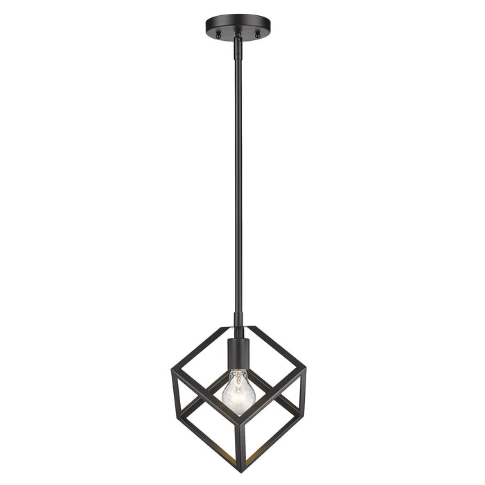 Golden 2086-M1L BLK One Light Mini Pendant, Matte Black