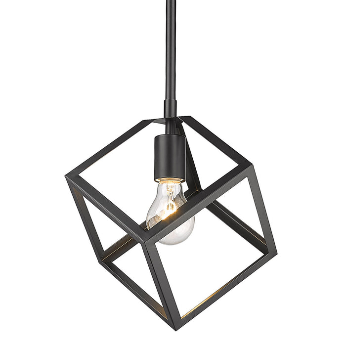 Golden 2086-M1L BLK One Light Mini Pendant, Matte Black