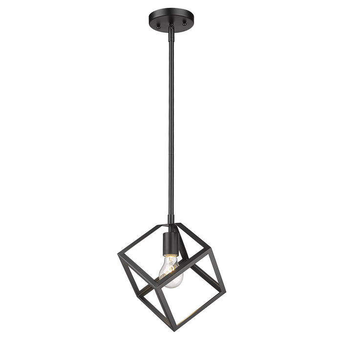 Golden 2086-M1L BLK One Light Mini Pendant, Matte Black