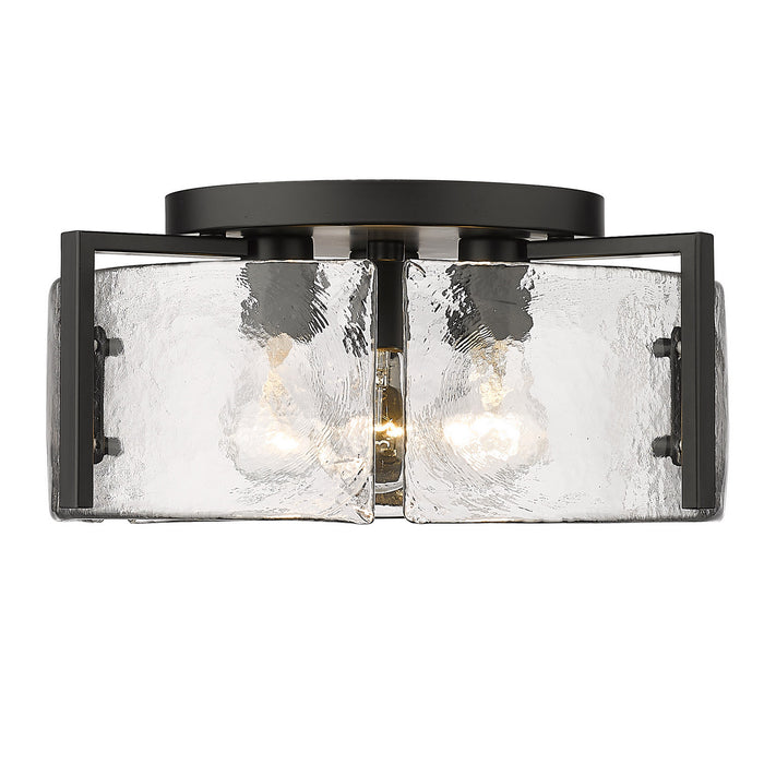 Golden 3164-FM BLK-HWG Three Light Flush Mount, Matte Black