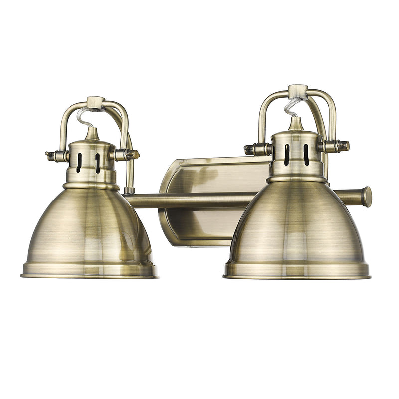 Golden 3602-BA2 AB-AB Two Light Bath Vanity, Aged Brass