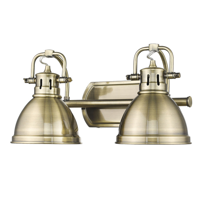Golden 3602-BA2 AB-AB Two Light Bath Vanity, Aged Brass