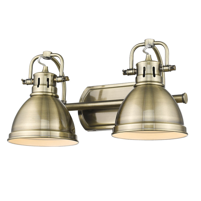 Golden 3602-BA2 AB-AB Two Light Bath Vanity, Aged Brass