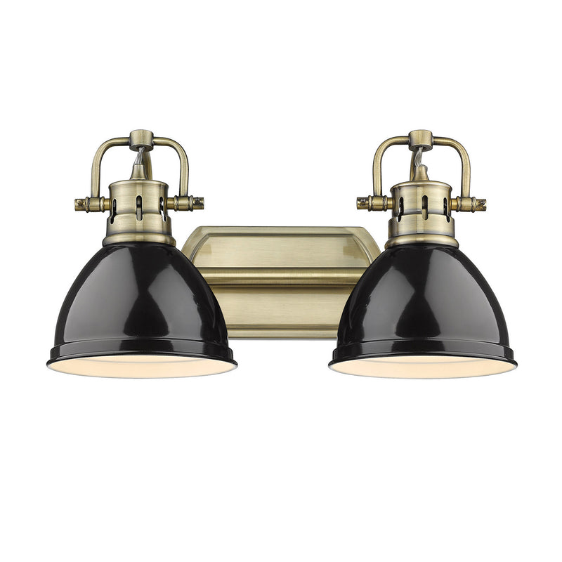 Golden 3602-BA2 AB-BK Two Light Bath Vanity, Aged Brass