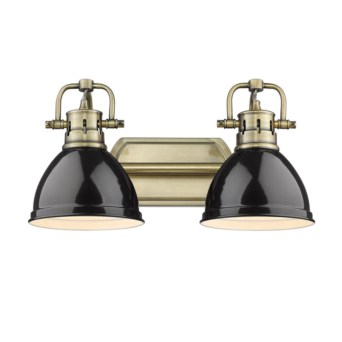 Golden 3602-BA2 AB-BK Two Light Bath Vanity, Aged Brass