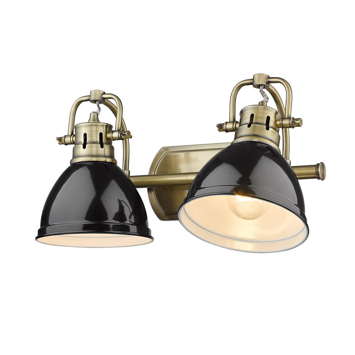 Golden 3602-BA2 AB-BK Two Light Bath Vanity, Aged Brass