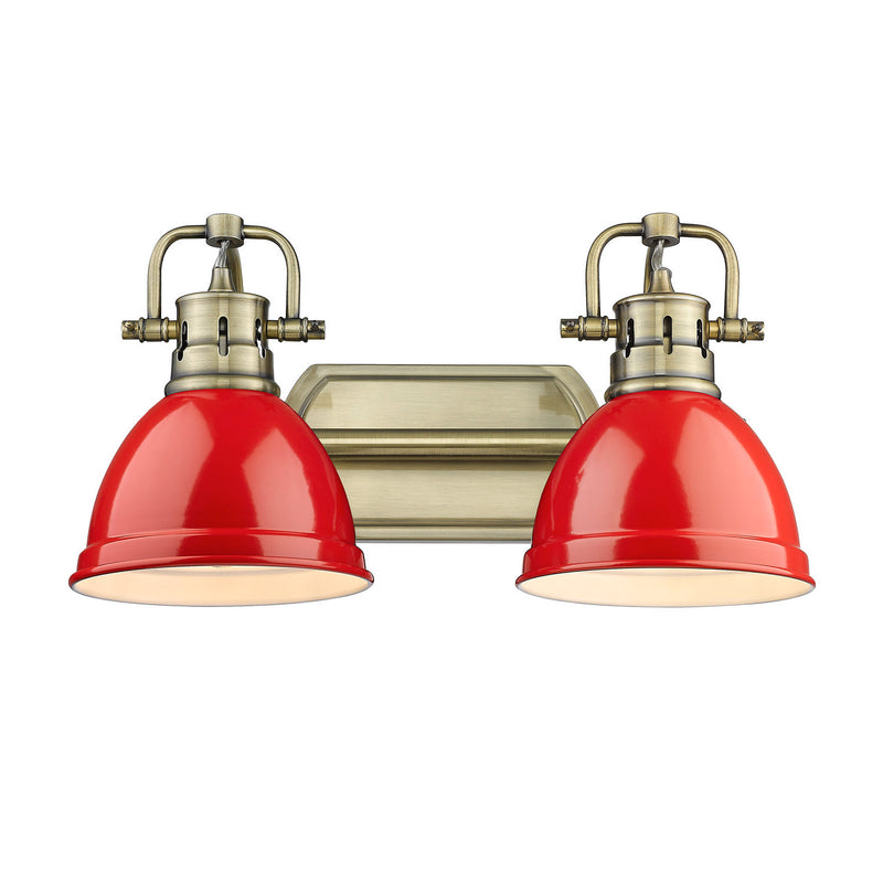Golden 3602-BA2 AB-RD Two Light Bath Vanity, Aged Brass