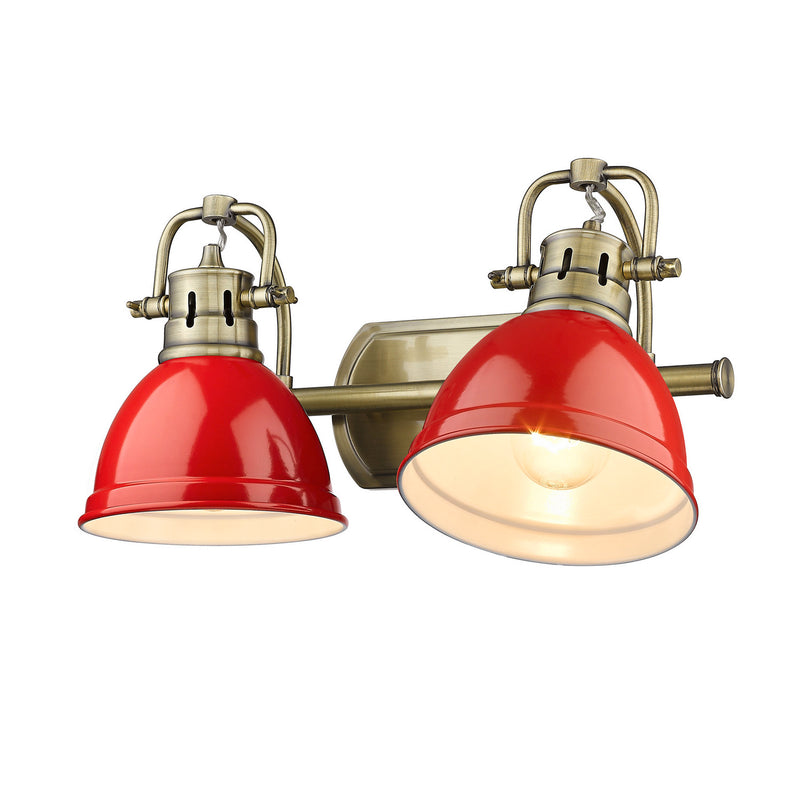 Golden 3602-BA2 AB-RD Two Light Bath Vanity, Aged Brass