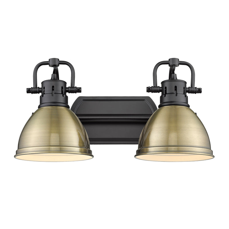 Golden 3602-BA2 BLK-AB Two Light Bath Vanity, Matte Black