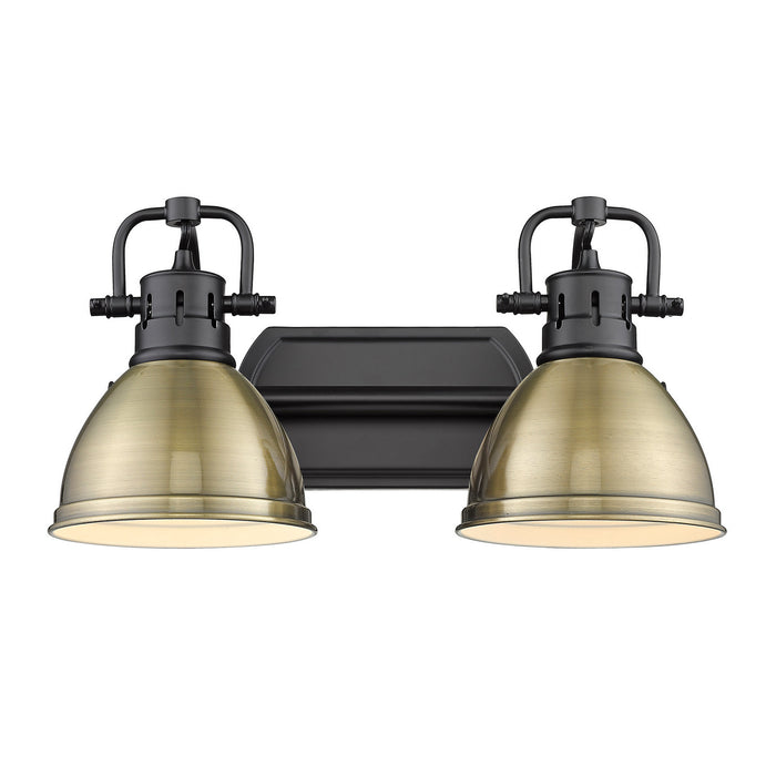 Golden 3602-BA2 BLK-AB Two Light Bath Vanity, Matte Black