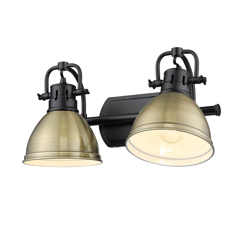 Golden 3602-BA2 BLK-BLK Two Light Bath Vanity, Matte Black