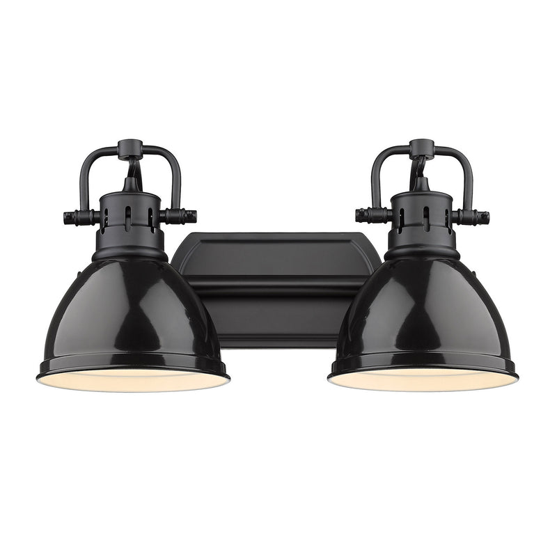 Golden 3602-BA2 BLK-BK Two Light Bath Vanity, Matte Black