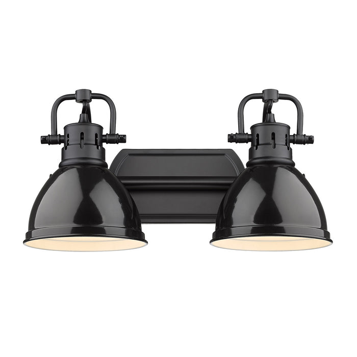 Golden 3602-BA2 BLK-BK Two Light Bath Vanity, Matte Black