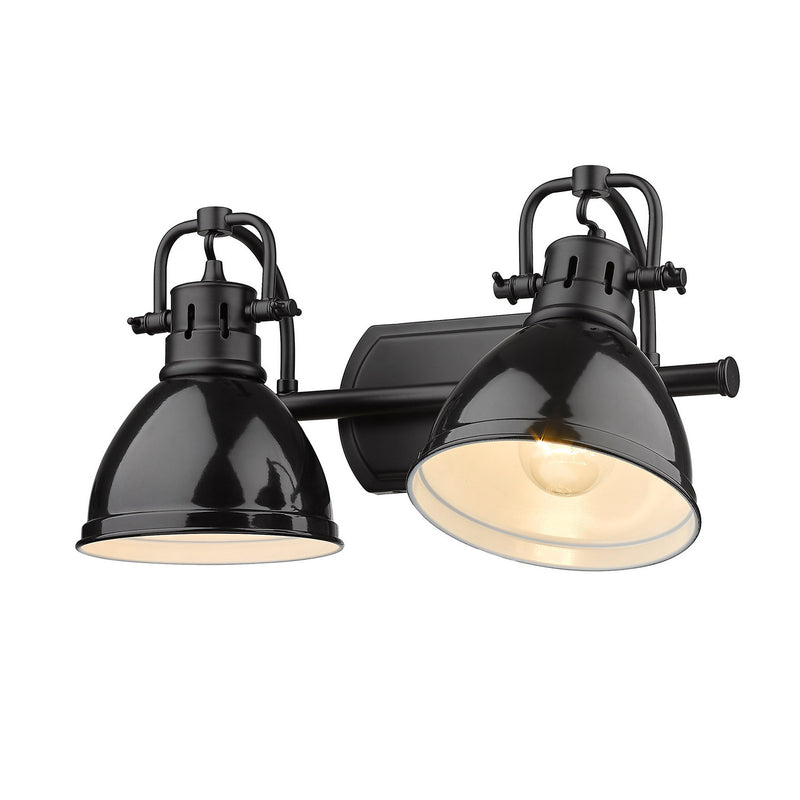 Golden 3602-BA2 BLK-BK Two Light Bath Vanity, Matte Black