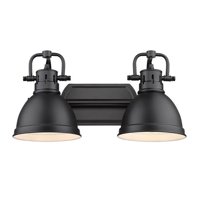 Golden 3602-BA2 BLK-BLK Two Light Bath Vanity, Matte Black