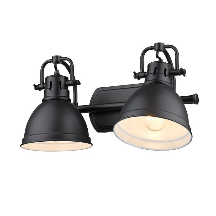 Golden 3602-BA2 BLK-BLK Two Light Bath Vanity, Matte Black