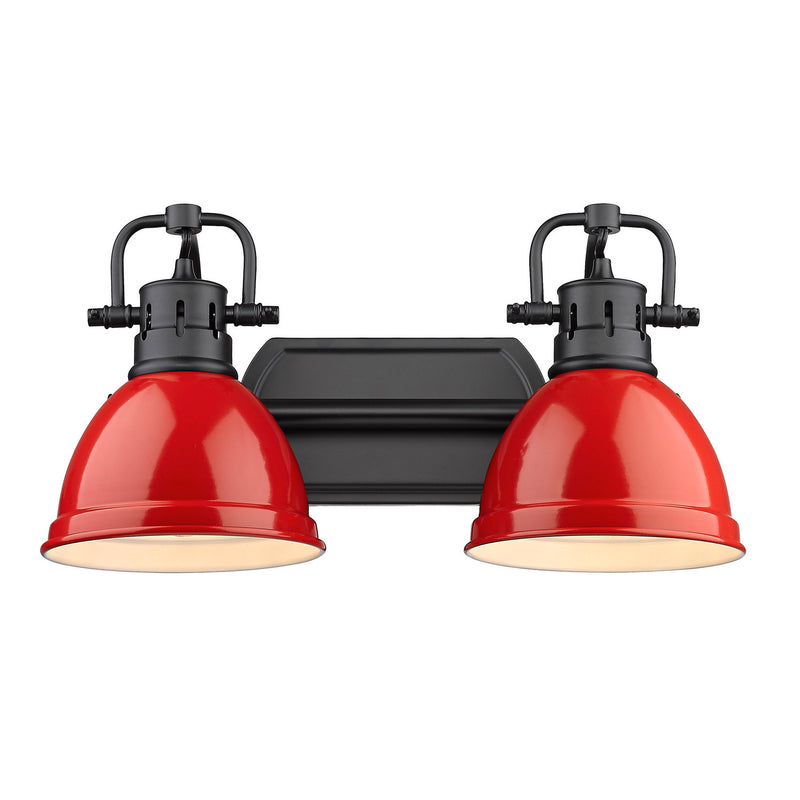 Golden 3602-BA2 BLK-RD Two Light Bath Vanity, Matte Black