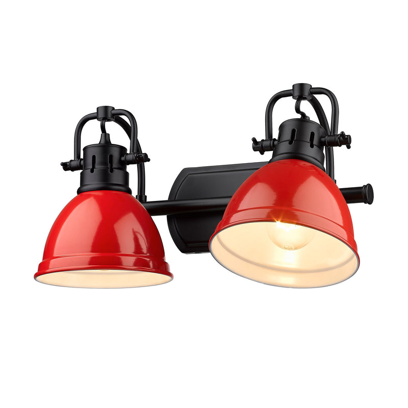 Golden 3602-BA2 BLK-RD Two Light Bath Vanity, Matte Black