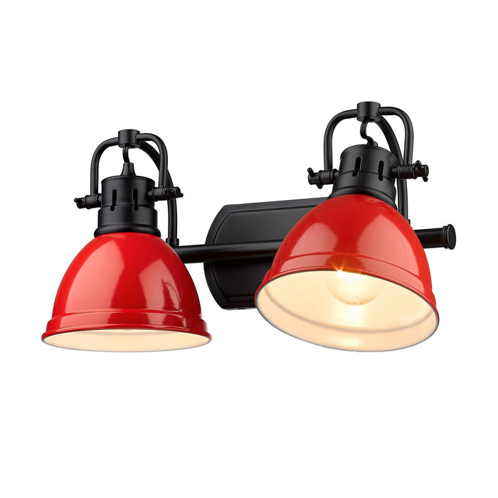 Golden 3602-BA2 BLK-RD Two Light Bath Vanity, Matte Black