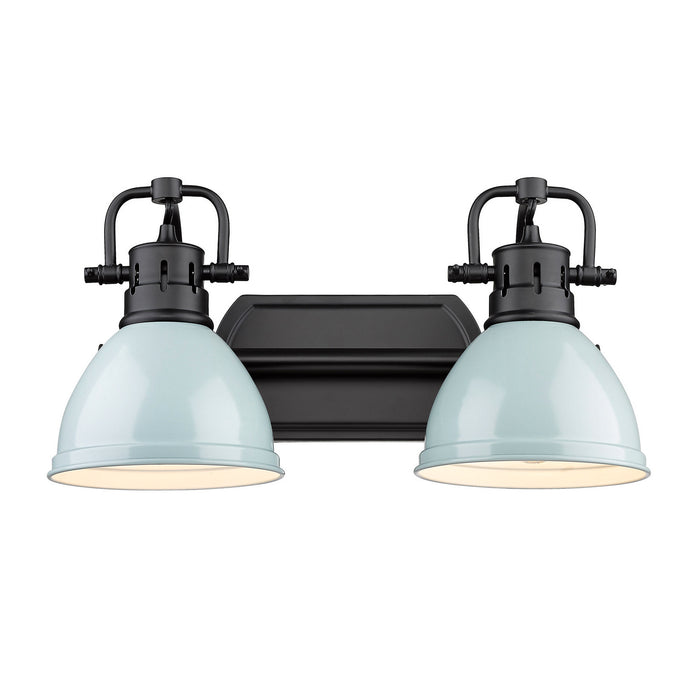 Golden 3602-BA2 BLK-SF Two Light Bath Vanity, Matte Black