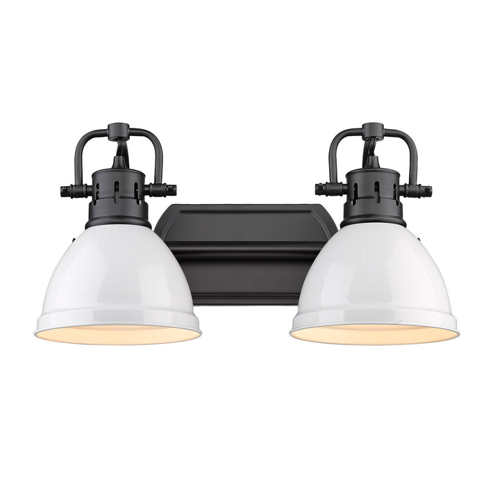 Golden 3602-BA2 BLK-WH Two Light Bath Vanity, Matte Black