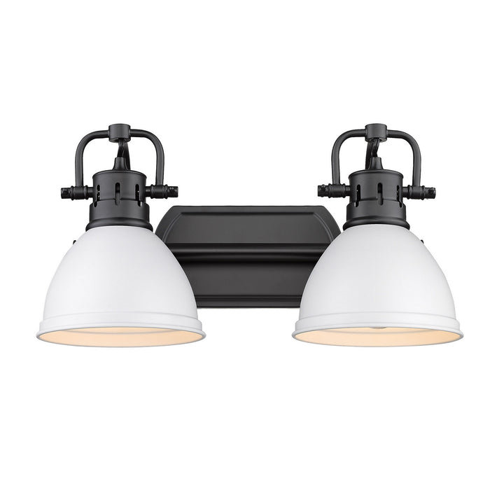 Golden 3602-BA2 BLK-WHT Two Light Bath Vanity, Matte Black