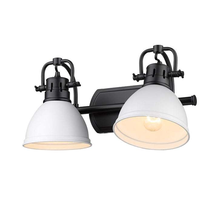 Golden 3602-BA2 BLK-WHT Two Light Bath Vanity, Matte Black