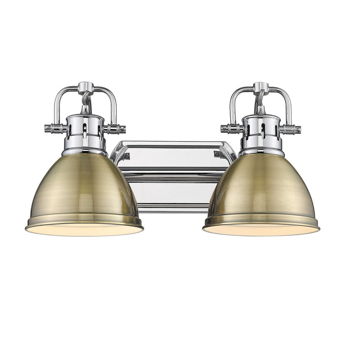 Golden 3602-BA2 CH-AB Two Light Bath Vanity, Chrome