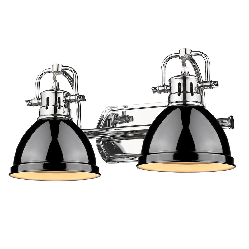 Golden 3602-BA2 CH-BK Two Light Bath Vanity, Chrome