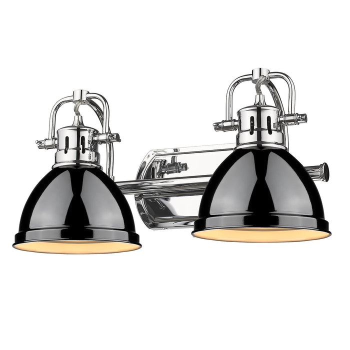 Golden 3602-BA2 CH-BK Two Light Bath Vanity, Chrome