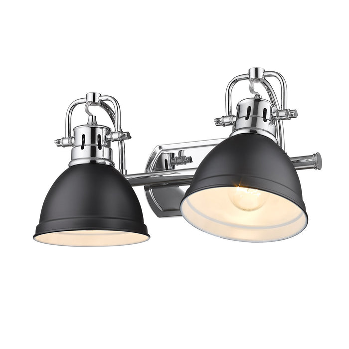 Golden 3602-BA2 CH-BLK Two Light Bath Vanity, Chrome