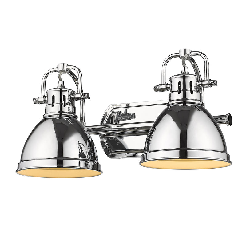 Golden 3602-BA2 CH-CH Two Light Bath Vanity, Chrome