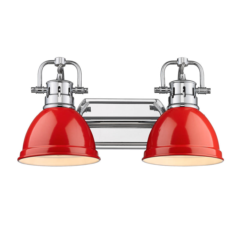 Golden 3602-BA2 CH-RD Two Light Bath Vanity, Chrome
