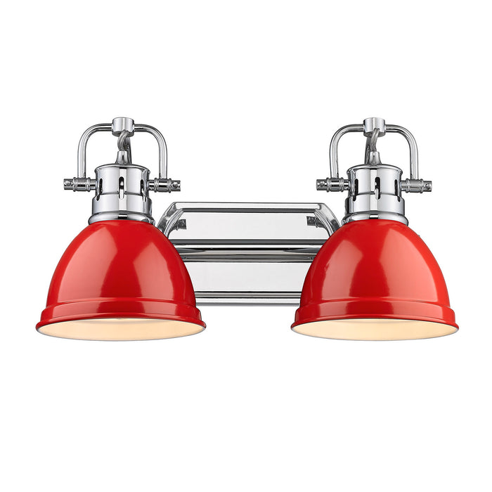 Golden 3602-BA2 CH-RD Two Light Bath Vanity, Chrome