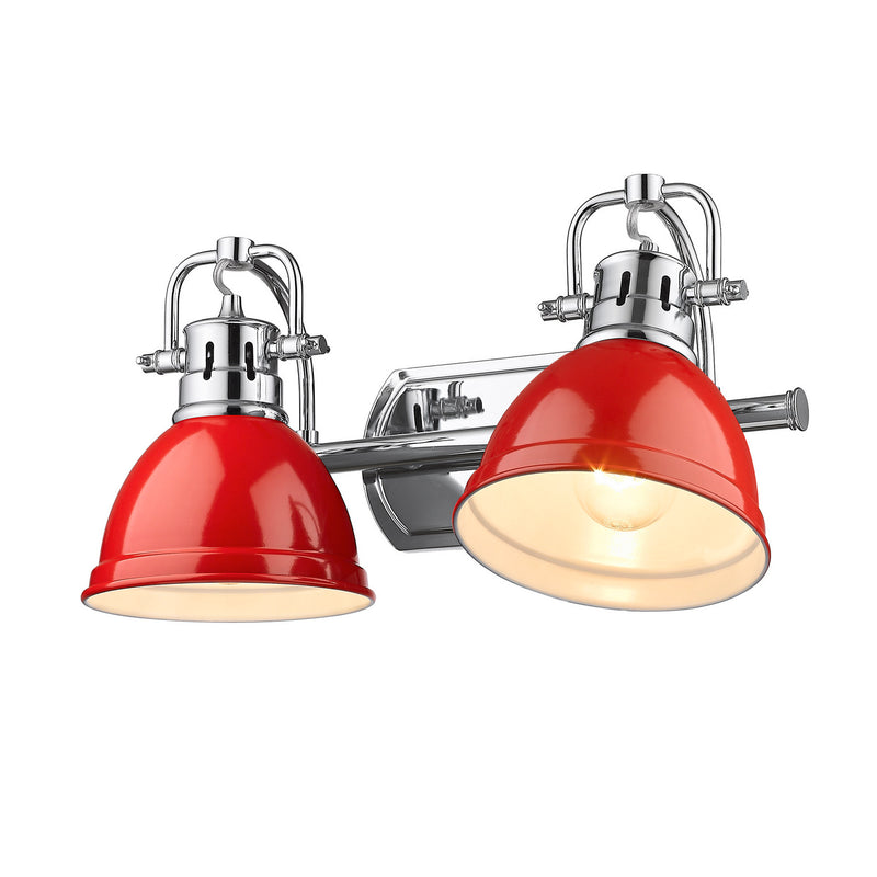 Golden 3602-BA2 CH-RD Two Light Bath Vanity, Chrome