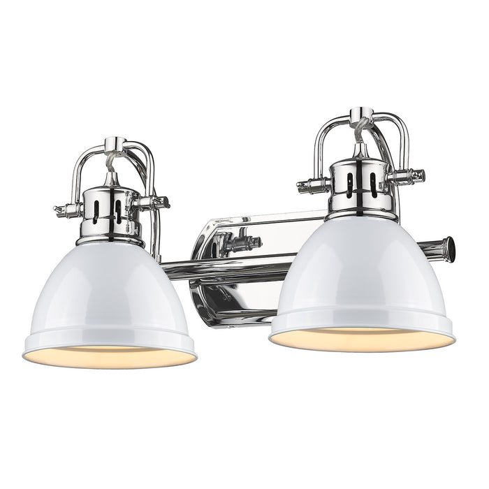 Golden 3602-BA2 CH-WH Two Light Bath Vanity, Chrome
