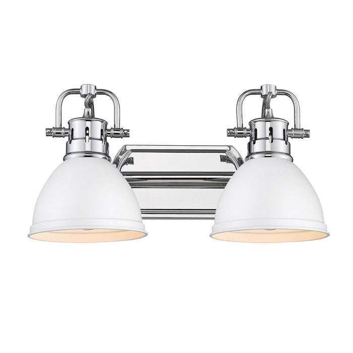 Golden 3602-BA2 CH-WHT Two Light Bath Vanity, Chrome