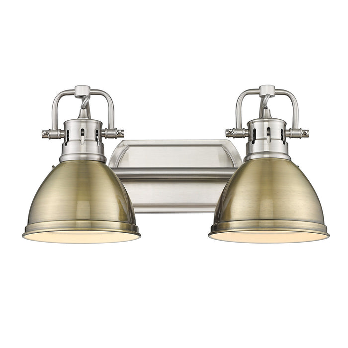 Golden 3602-BA2 PW-AB Two Light Bath Vanity, Pewter