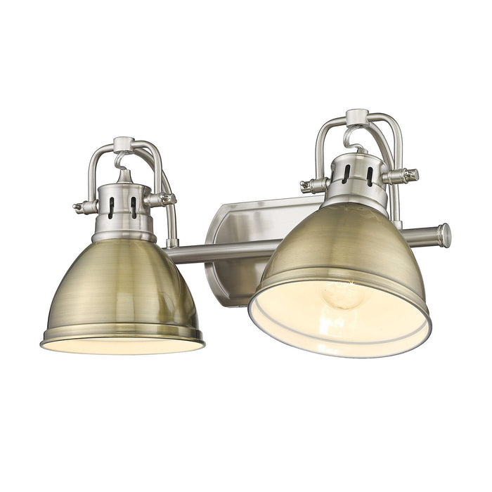 Golden 3602-BA2 PW-AB Two Light Bath Vanity, Pewter