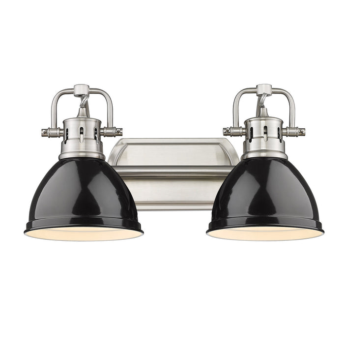 Golden 3602-BA2 PW-BK Two Light Bath Vanity, Pewter