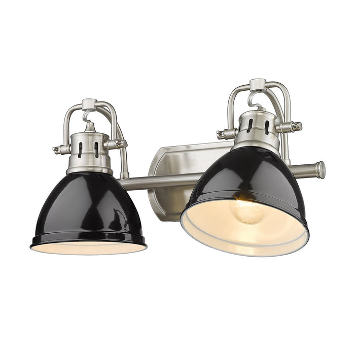 Golden 3602-BA2 PW-BK Two Light Bath Vanity, Pewter