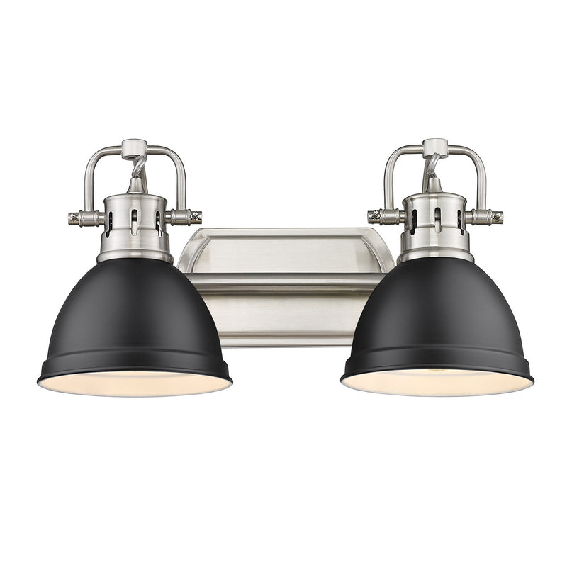 Golden 3602-BA2 PW-BLK Two Light Bath Vanity, Pewter