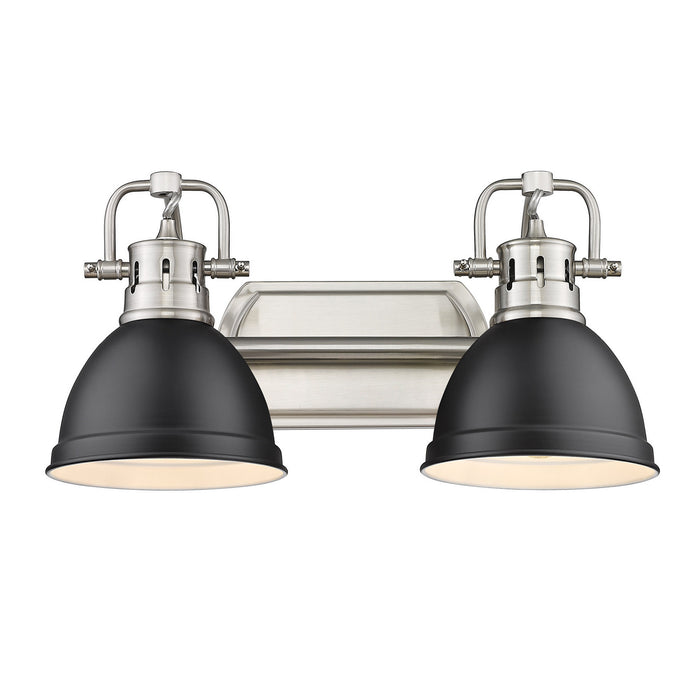 Golden 3602-BA2 PW-BLK Two Light Bath Vanity, Pewter
