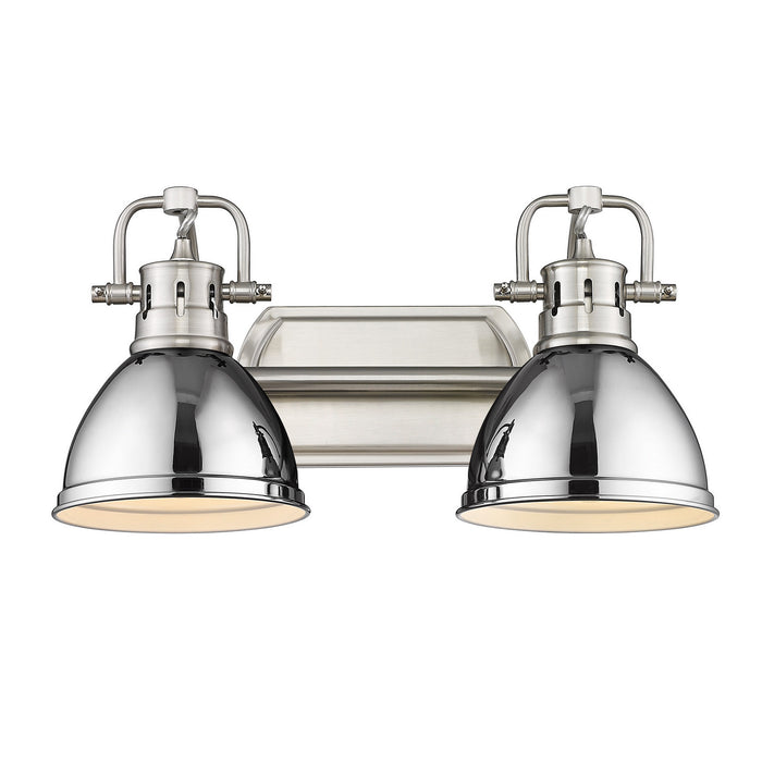 Golden 3602-BA2 PW-CH Two Light Bath Vanity, Pewter