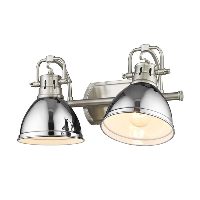 Golden 3602-BA2 PW-CH Two Light Bath Vanity, Pewter
