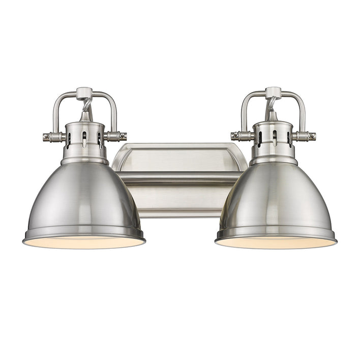 Golden 3602-BA2 PW-PW Two Light Bath Vanity, Pewter