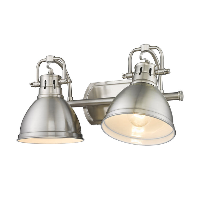 Golden 3602-BA2 PW-PW Two Light Bath Vanity, Pewter