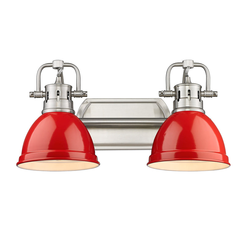 Golden 3602-BA2 PW-RD Two Light Bath Vanity, Pewter